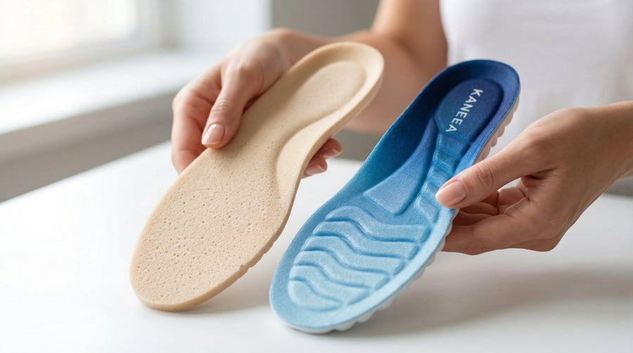 KANEEA insoles side-by-side selection guide — how to choose the right insole for standing all day