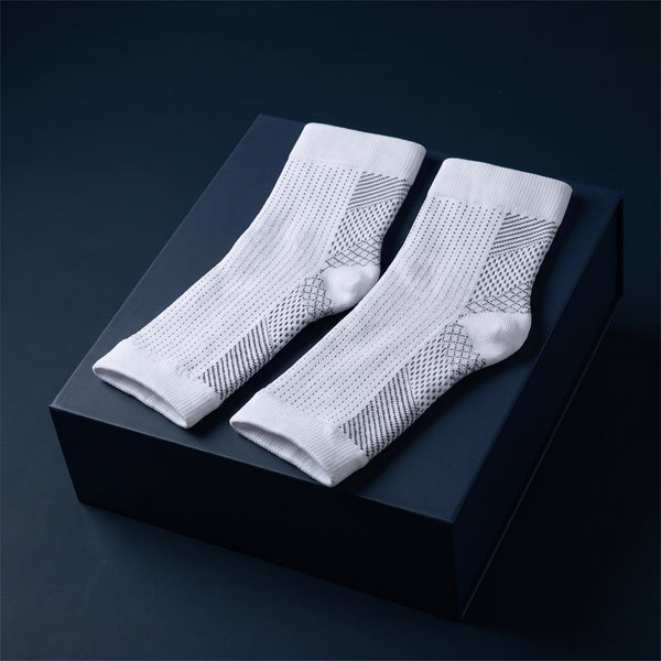 KANEEA Plantar Fascia Compression Sleeves — 20-30 mmHg Toeless Ankle Support for All-Day Relief